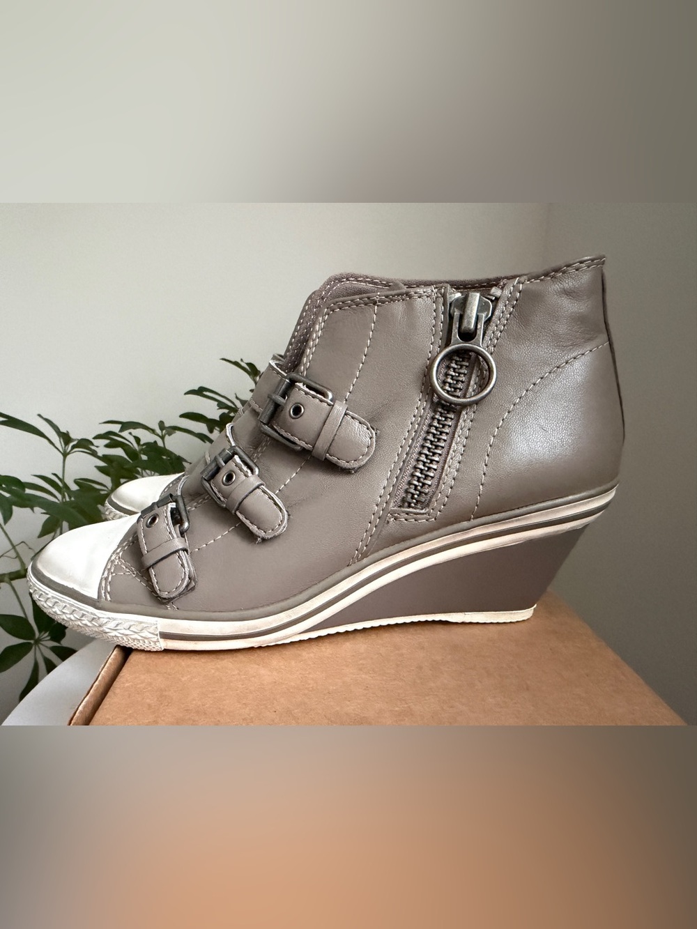Ash Thelma Wedge High-Top Sneakers with Buckle Straps - Picture 5 of 16